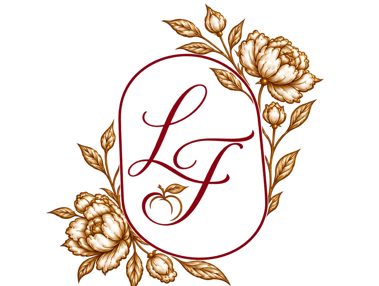 Logo di Lucrezia Tardani: iniziali LT con cornice floreale